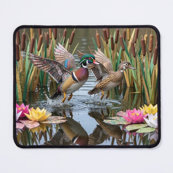 Item preview, Origami Wood Ducks in Cattail Pond designed and sold by Tridentulus.