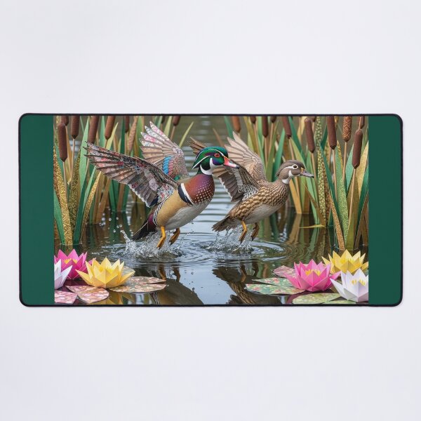 Item preview, Origami Wood Ducks in Cattail Pond designed and sold by Tridentulus.