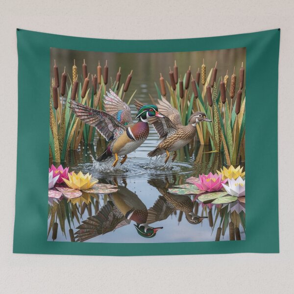 Item preview, Origami Wood Ducks in Cattail Pond designed and sold by Tridentulus.