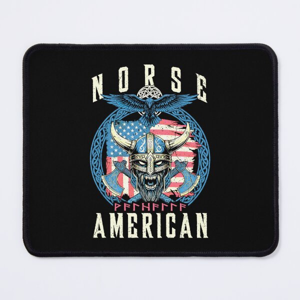 Item preview, Viking Warrior Norse American USA Flag Axe Raven Valhalla designed and sold by GrandeDuc.