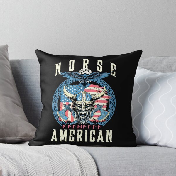 Item preview, Viking Warrior Norse American USA Flag Axe Raven Valhalla designed and sold by GrandeDuc.