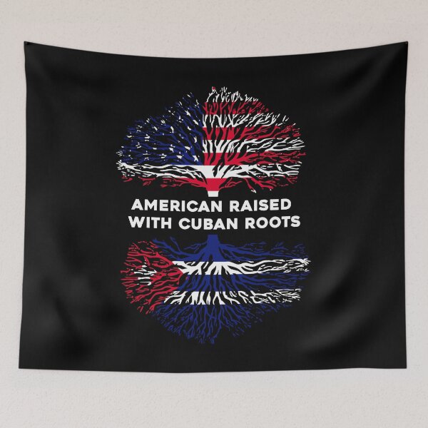Item preview, American Raised with Cuban Roots – Cuban American Heritage T-Shirt designed and sold by Suzy Perez Art.
