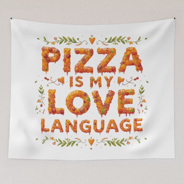Item preview, Pizza Is My Love Language – Cute Food Typography Design designed and sold by RDproject.