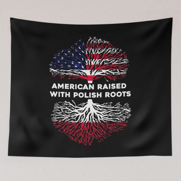 Item preview, American Raised with Polish Roots – Polish American Heritage T-Shirt designed and sold by Suzy Perez Art.
