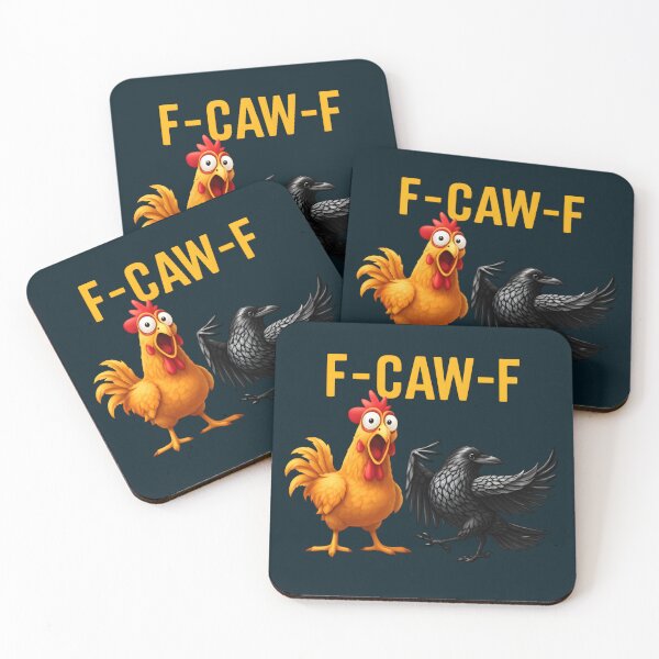 Item preview, F-CAW-F - Funny Chicken and Crow Pun designed and sold by Dakson Design - Fantasy Art.