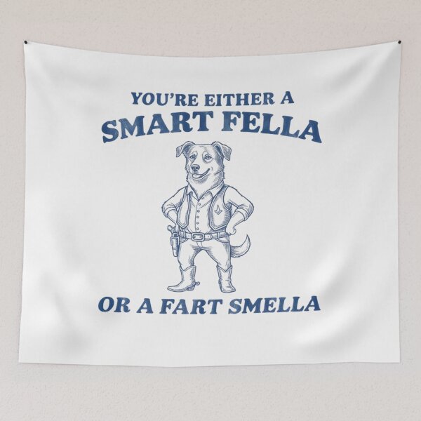 Item preview, Are You A Smart Fella Or Fart Smella Vintage Style Shirt, Vintage T-Shirt, Retro Funny Dog Shirt, Dog Meme designed and sold by THREE LITTLE BEANS.