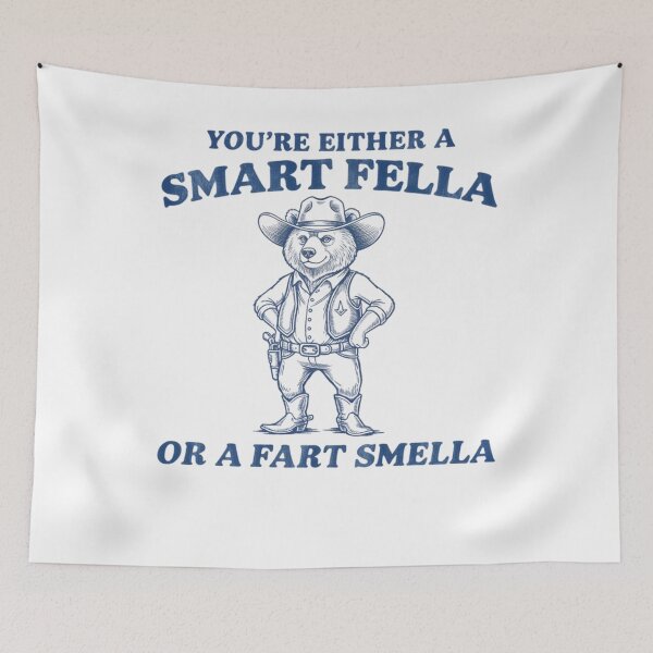 Item preview, Are You A Smart Fella Or Fart Smella Vintage Style Shirt, Vintage T-Shirt, Retro Funny Bear Shirt, Bear Meme  designed and sold by THREE LITTLE BEANS.