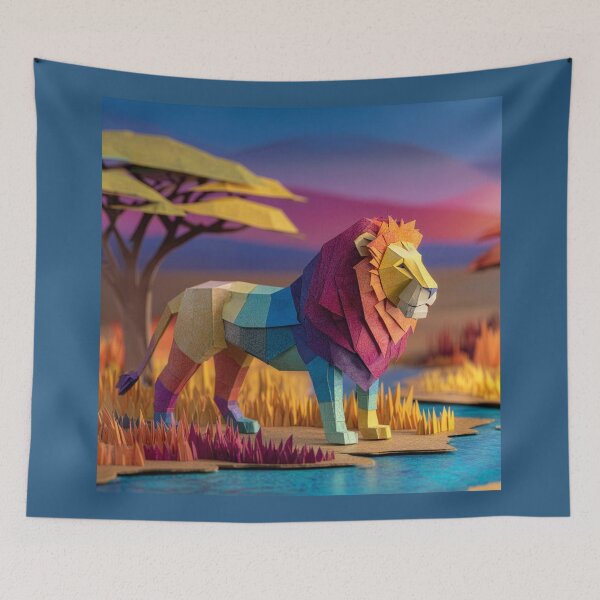 Item preview, Origami Lion on the Prowl designed and sold by Tridentulus.