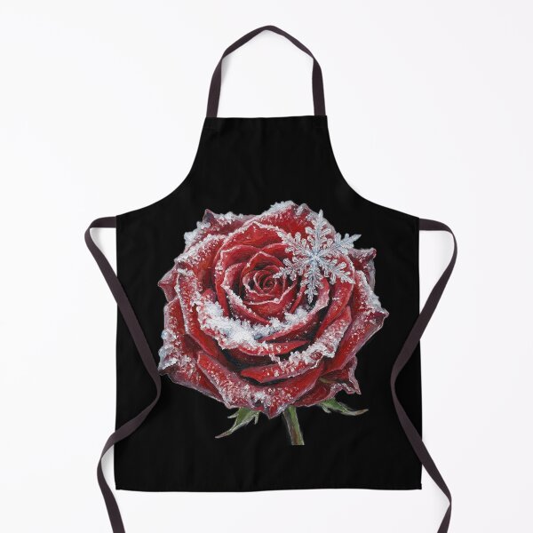 Item preview, Winter’s Kiss: Red Rose with Snowflake Oil Painting designed and sold by griez.