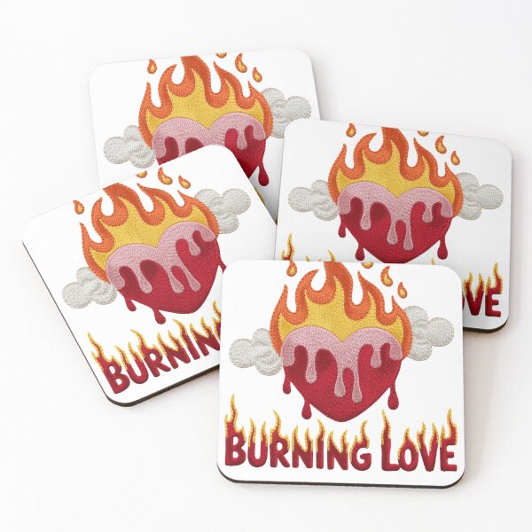 Item preview, Burning Love Embroidered Flaming Heart Design designed and sold by LunaPixelStudio.