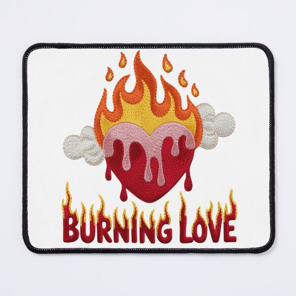 Item preview, Burning Love Embroidered Flaming Heart Design designed and sold by LunaPixelStudio.
