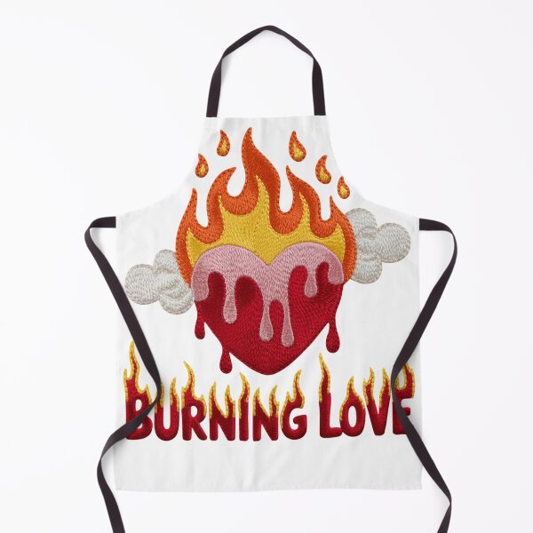 Item preview, Burning Love Embroidered Flaming Heart Design designed and sold by LunaPixelStudio.
