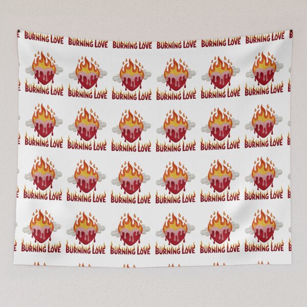 Item preview, Burning Love Embroidered Flaming Heart Design designed and sold by LunaPixelStudio.