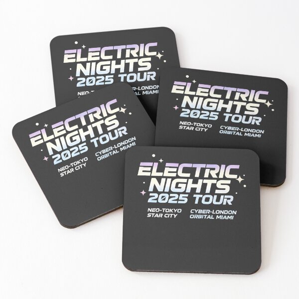 Item preview, Electric Nights 2025 Tour Aesthetic Cyberpunk Synthwave T-Shirt designed and sold by ZyxDes.