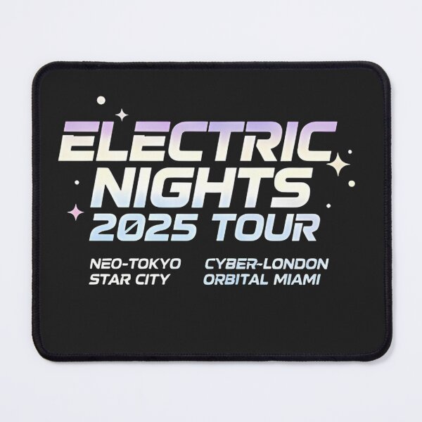 Item preview, Electric Nights 2025 Tour Aesthetic Cyberpunk Synthwave T-Shirt designed and sold by ZyxDes.