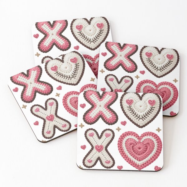 Item preview, XO Crochet Hearts Hand-Knitted Love Design designed and sold by LunaPixelStudio.