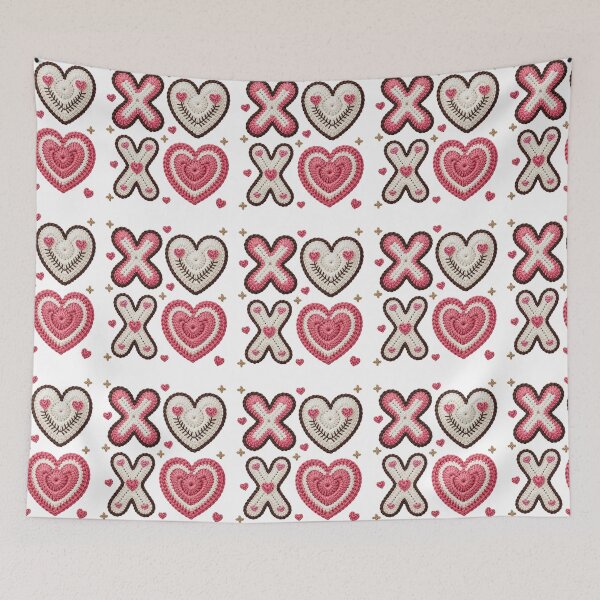 Item preview, XO Crochet Hearts Hand-Knitted Love Design designed and sold by LunaPixelStudio.