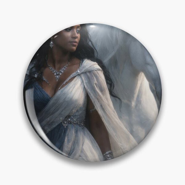 Item preview, Moonlit Unicorn Queen – Ethereal Fantasy Wall Art with Dark Queen and White Unicorn designed and sold by Spiritveil.