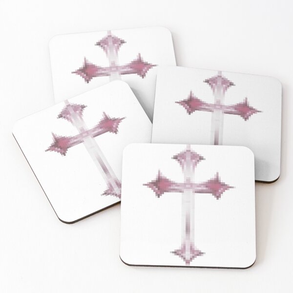 Item preview, pink y2k pixel cross sticker designed and sold by cadetgallery.