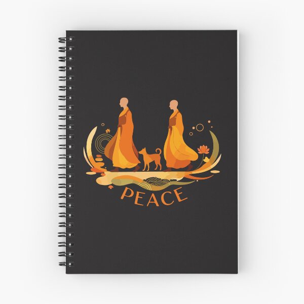 Item preview, Peace Walking Monks Minimalist Zen Art Design designed and sold by kiralynstration.