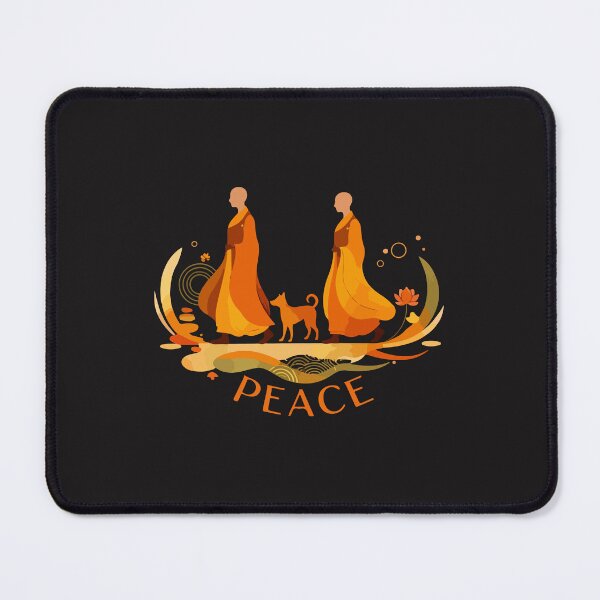 Item preview, Peace Walking Monks Minimalist Zen Art Design designed and sold by kiralynstration.