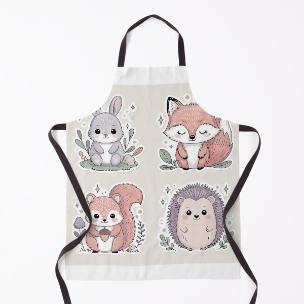Item preview, “Aesthetic Woodland Animal Doodles – Cute Bunny, Fox, Squirrel & Hedgehog Sticker Set” designed and sold by SejalJawahar.