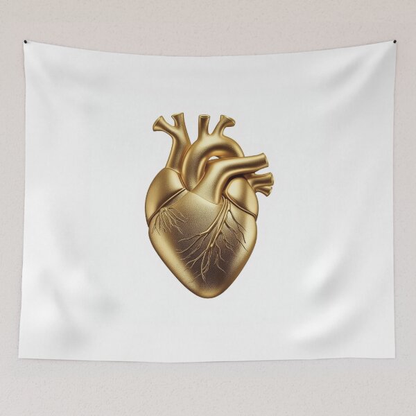 Item preview, Shiny Gold Heart with Realistic Texture designed and sold by Wonderful Designs.