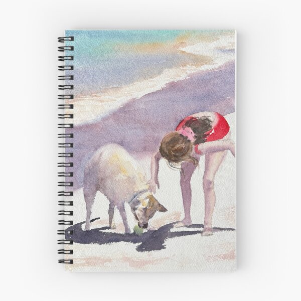 Item preview, Girl and Happy dog on the beach designed and sold by ShellyDu.