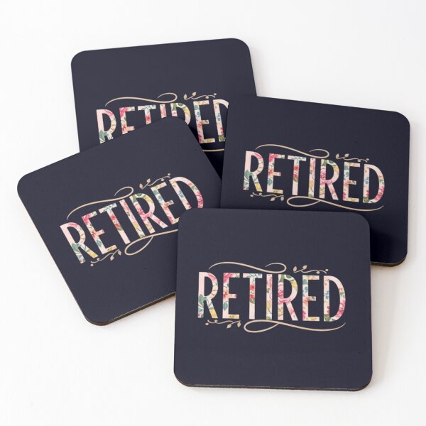 Item preview, Elegant "RETIRED" Floral Lettering Design - Watercolor Retirement Gift designed and sold by Syrupulse.
