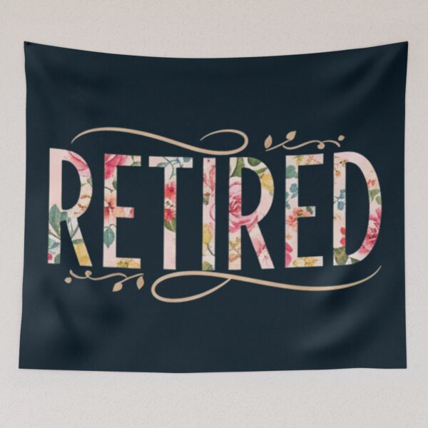 Item preview, Elegant "RETIRED" Floral Lettering Design - Watercolor Retirement Gift designed and sold by Syrupulse.