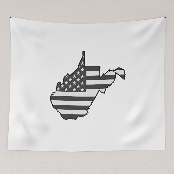 Item preview, West Virginia State Stars & Stripes Silhouette – Black and White designed and sold by Paper Drip.