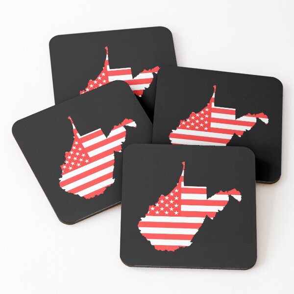 Item preview, West Virginia USA Flag Silhouette – Stars and Stripes State Outline designed and sold by Paper Drip.