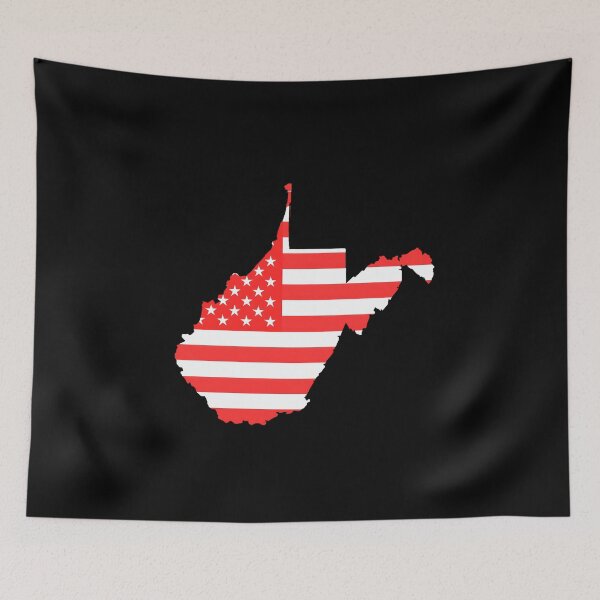 Item preview, West Virginia USA Flag Silhouette – Stars and Stripes State Outline designed and sold by Paper Drip.