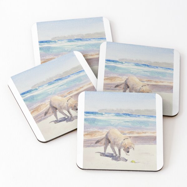 Item preview, Happy dog on the beach designed and sold by ShellyDu.