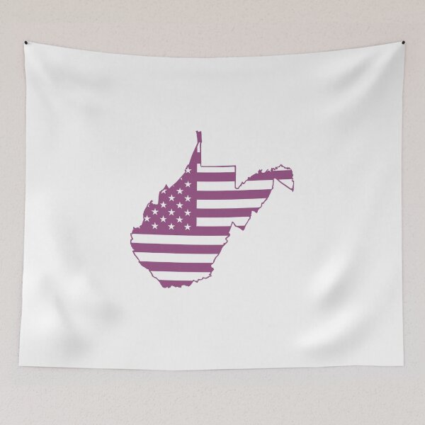 Item preview, West Virginia USA Flag Silhouette – Stars and Stripes State Outline designed and sold by Paper Drip.