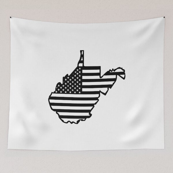Item preview, West Virginia USA Flag Silhouette – Stars and Stripes State Outline designed and sold by Paper Drip.