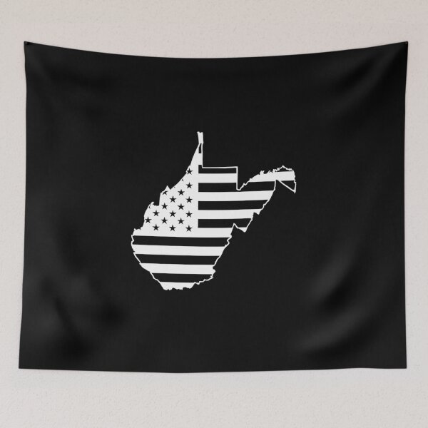 Item preview, West Virginia state USA Flag Silhouette – Stars and Stripes State Outline designed and sold by Paper Drip.