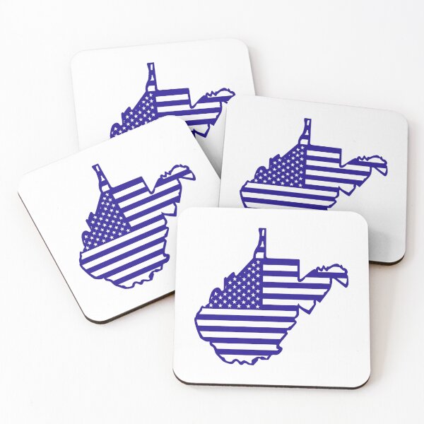 Item preview, West Virginia USA Flag Silhouette – Stars and Stripes State Outline designed and sold by Paper Drip.