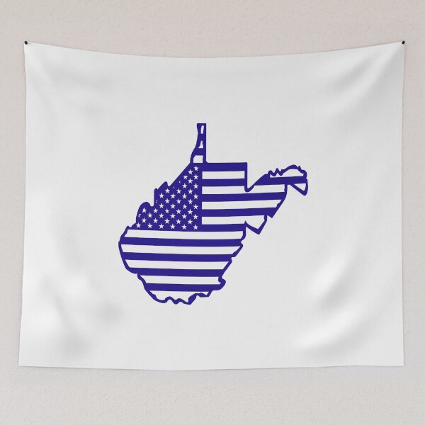 Item preview, West Virginia USA Flag Silhouette – Stars and Stripes State Outline designed and sold by Paper Drip.