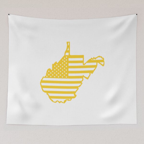 Item preview, West Virginia USA Flag Silhouette – Stars and Stripes State Outline designed and sold by Paper Drip.