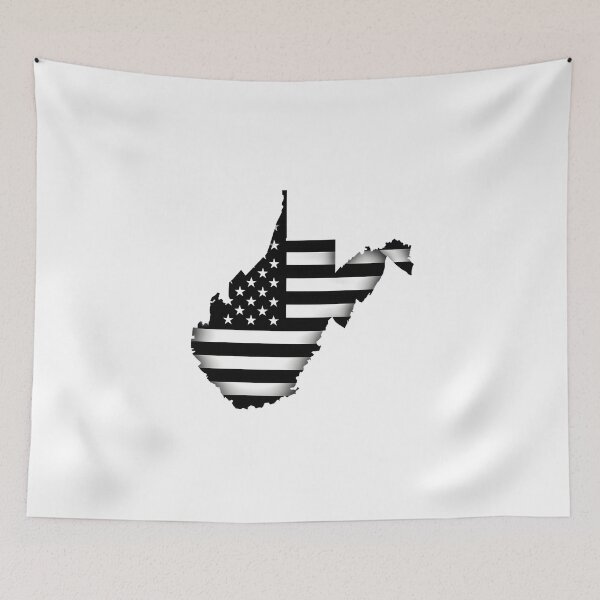 Item preview,  West Virginia State Stars & Stripes Silhouette – Black and White designed and sold by Paper Drip.