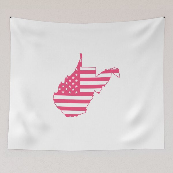 Item preview, West Virginia USA Flag Silhouette – Stars and Stripes State Outline designed and sold by Paper Drip.