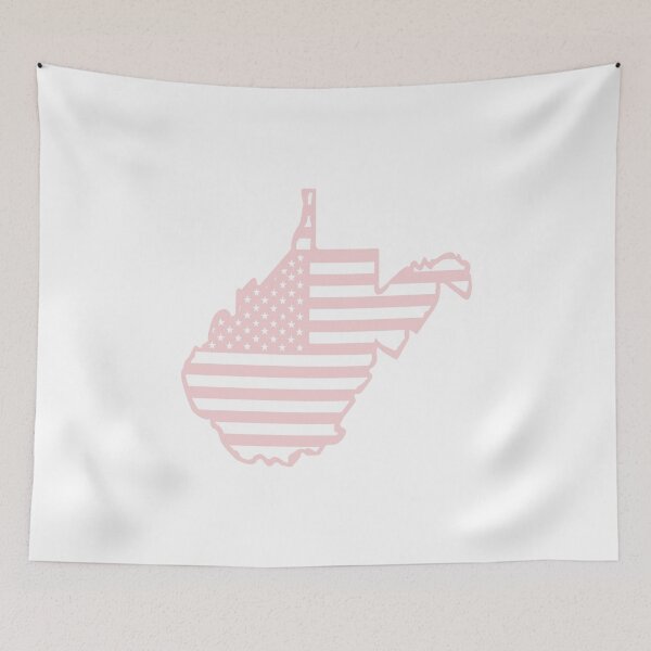 Item preview, West Virginia USA Flag Silhouette – Stars and Stripes State Outline designed and sold by Paper Drip.