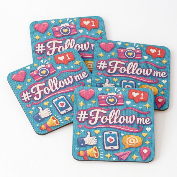 Item preview, #follow me, cool social media knitting pattern designed and sold by Mauswohn.