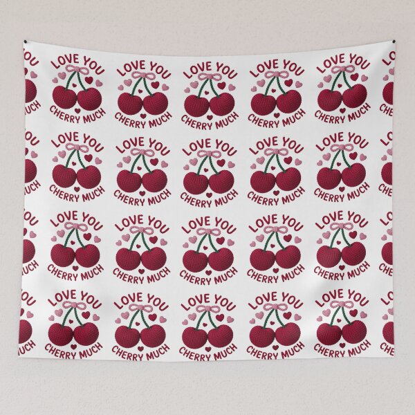 Item preview, Love You Cherry Much Crochet Valentine Design designed and sold by LunaPixelStudio.