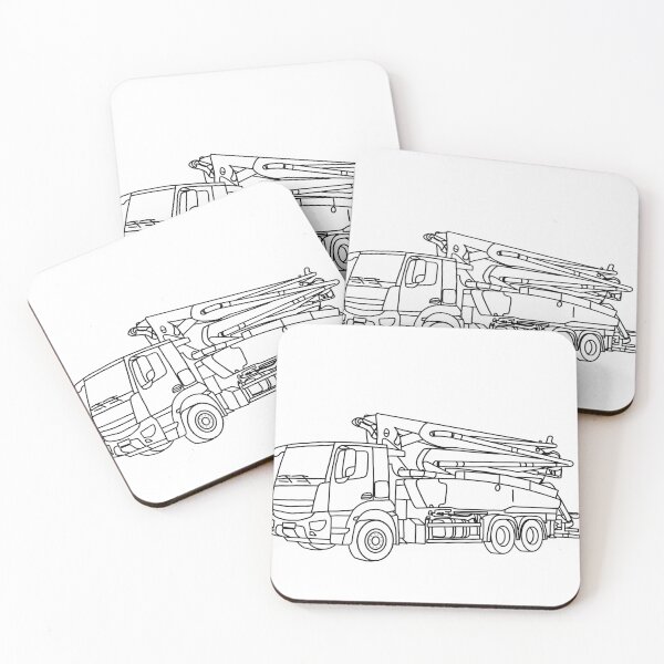 Item preview, Concrete Pump Truck Line Art designed and sold by ElceMare.