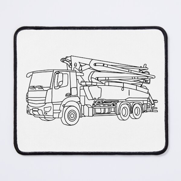 Item preview, Concrete Pump Truck Line Art designed and sold by ElceMare.