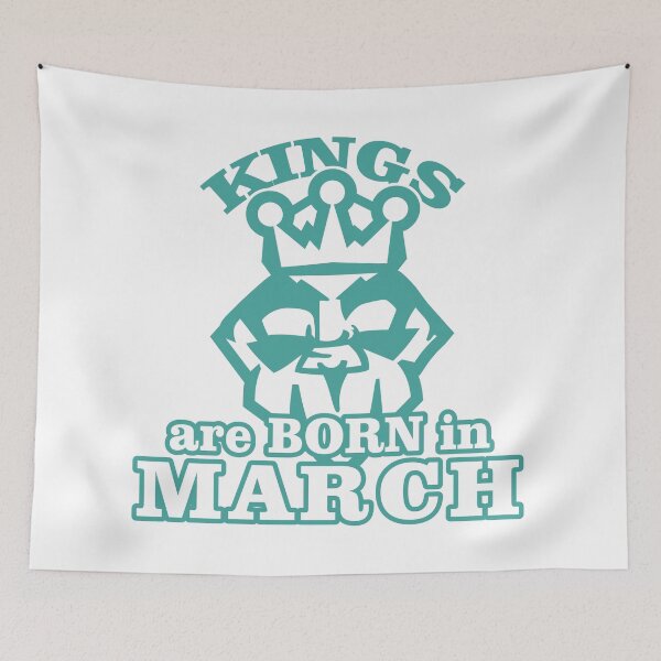 Item preview, Kings Are Born in March – Birthday Crown Typography Design designed and sold by TipTop GFX.