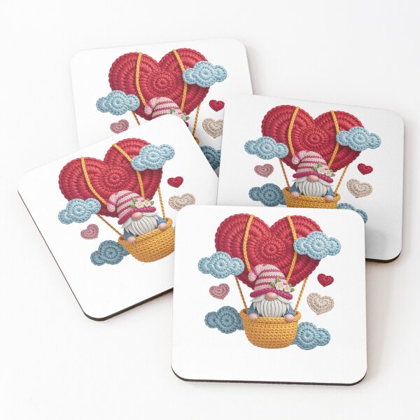 Item preview, Crochet Gnome Heart Hot Air Balloon Valentine designed and sold by LunaPixelStudio.