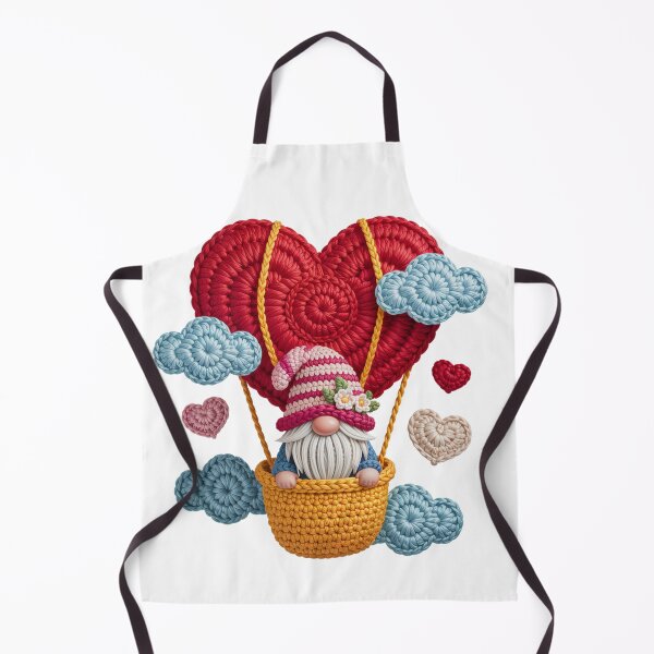 Item preview, Crochet Gnome Heart Hot Air Balloon Valentine designed and sold by LunaPixelStudio.